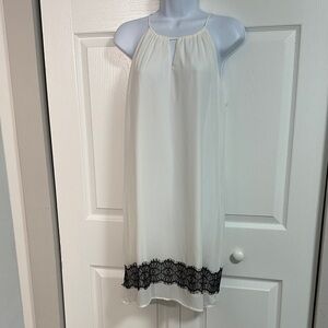 Enfocus Studio Cream Dress with Black Accents
